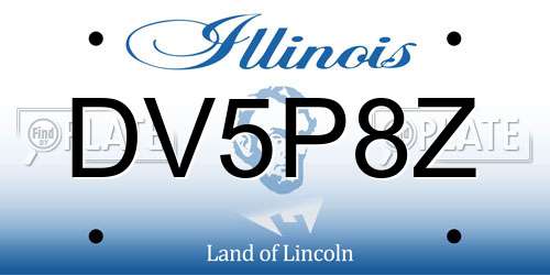 DV5P8Z Illinois License Plate