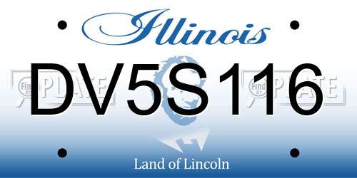 DV5S116 Illinois License Plate