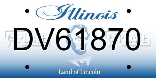 DV61870 Illinois License Plate