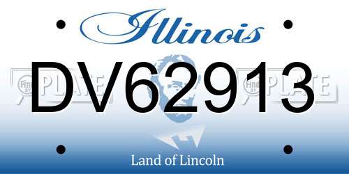 DV62913 Illinois License Plate
