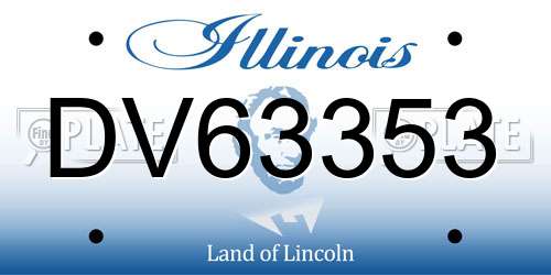 DV63353 Illinois License Plate