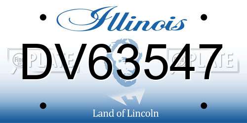 DV63547 Illinois License Plate