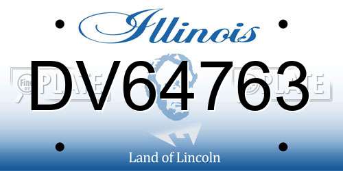 DV64763 Illinois License Plate