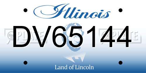 DV65144 Illinois License Plate