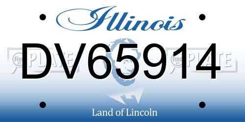 DV65914 Illinois License Plate