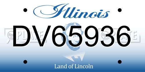 DV65936 Illinois License Plate