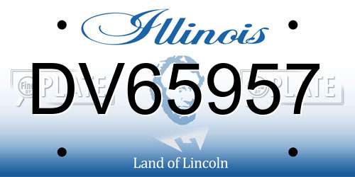 DV65957 Illinois License Plate