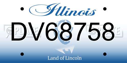 DV68758 Illinois License Plate
