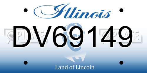 DV69149 Illinois License Plate