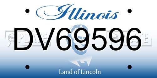 DV69596 Illinois License Plate