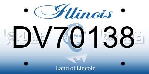 DV70138 Illinois License Plate