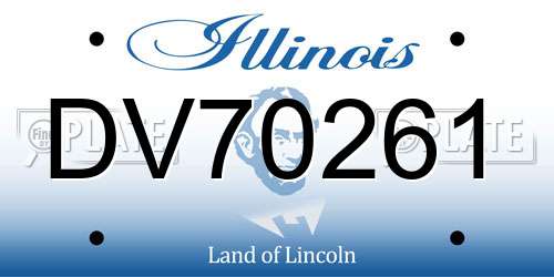 DV70261 Illinois License Plate