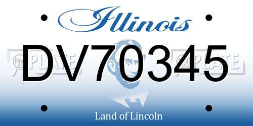 DV70345 Illinois License Plate