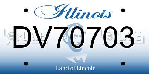 DV70703 Illinois License Plate
