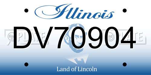 DV70904 Illinois License Plate
