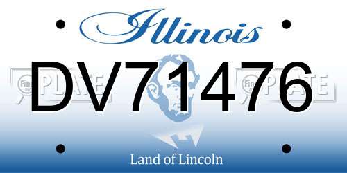 DV71476 Illinois License Plate