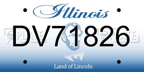 DV71826 Illinois License Plate