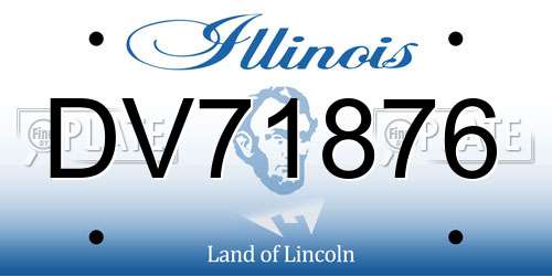 DV71876 Illinois License Plate