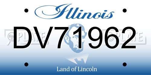 DV71962 Illinois License Plate