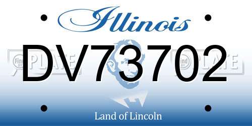 DV73702 Illinois License Plate