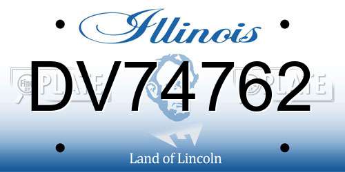 DV74762 Illinois License Plate
