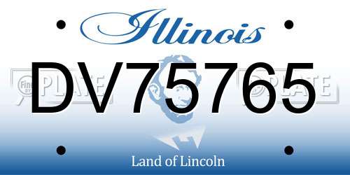 DV75765 Illinois License Plate