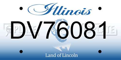 DV76081 Illinois License Plate