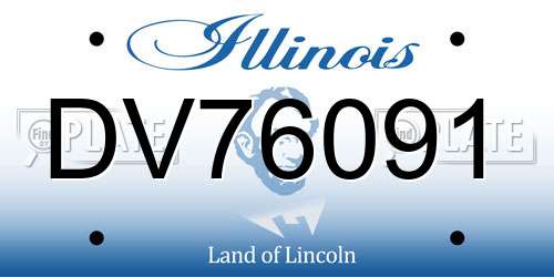 DV76091 Illinois License Plate