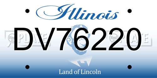 DV76220 Illinois License Plate