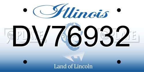 DV76932 Illinois License Plate