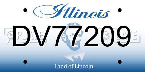DV77209 Illinois License Plate