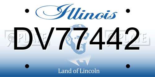 DV77442 Illinois License Plate