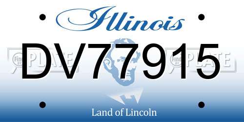 DV77915 Illinois License Plate