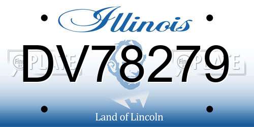 DV78279 Illinois License Plate