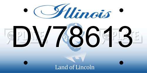 DV78613 Illinois License Plate