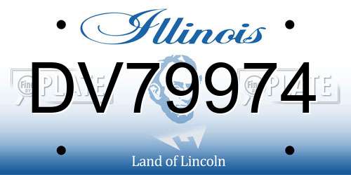 DV79974 Illinois License Plate