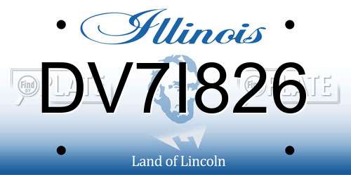 DV7I826 Illinois License Plate