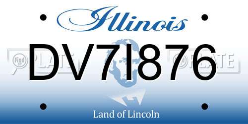 DV7I876 Illinois License Plate