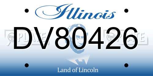 DV80426 Illinois License Plate