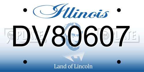 DV80607 Illinois License Plate