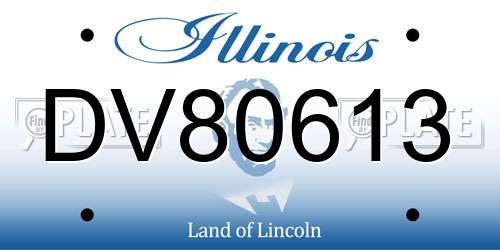 DV80613 Illinois License Plate