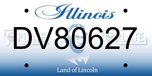DV80627 Illinois License Plate