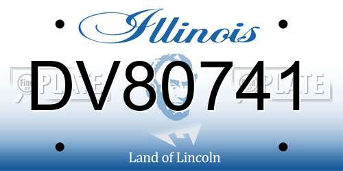 DV80741 Illinois License Plate