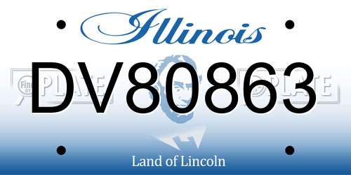 DV80863 Illinois License Plate