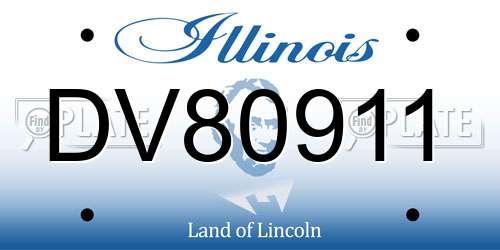DV80911 Illinois License Plate