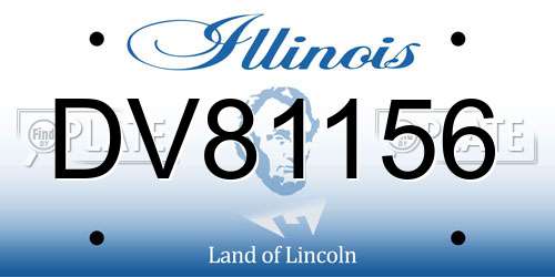 DV81156 Illinois License Plate