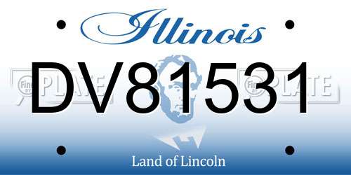DV81531 Illinois License Plate