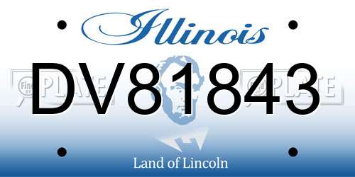 DV81843 Illinois License Plate