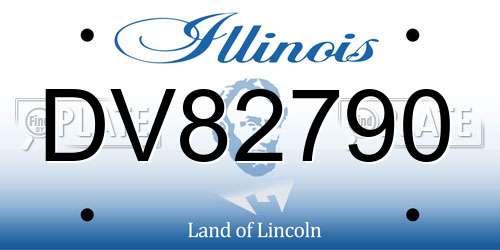DV82790 Illinois License Plate
