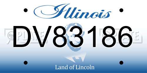 DV83186 Illinois License Plate